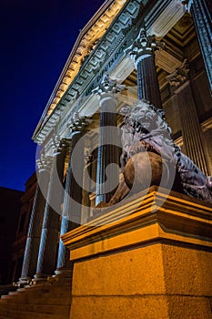 Congreso de los diputados in Madrid at night photo