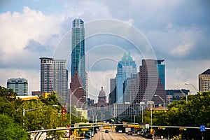 Congress Avenue bridge austin skyline cityscape