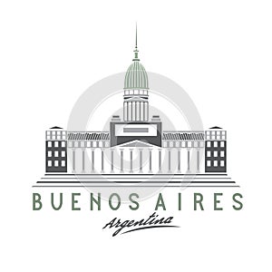 Congress in Buenos Aires, Argentina, vector illustra