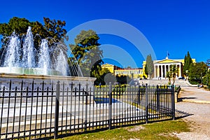 Congress Center Building Zappeion Historic buildings and fountain Athens Greece