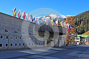 The Congress Center of Davos, Europe`s highest city in the Swiss Alps