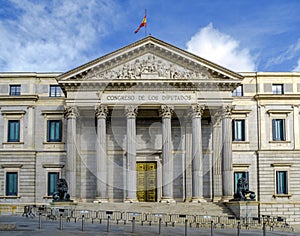 Congress of Deputies building in Madrid Spain