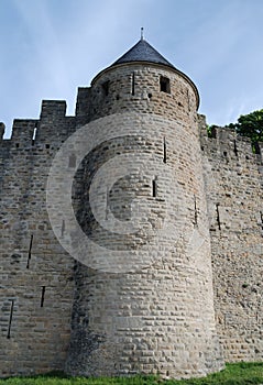 Conic tower of old defense wall, Carcasson castle