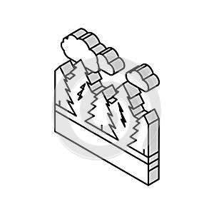 coniferous forests isometric icon vector illustration