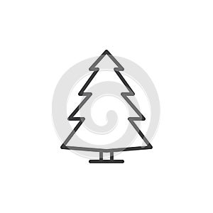 Coniferous tree, pine line icon, outline vector sign, linear style pictogram isolated on white