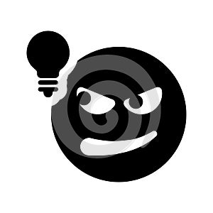 Conjectural, conjecture, emoji icon. Black vector graphics