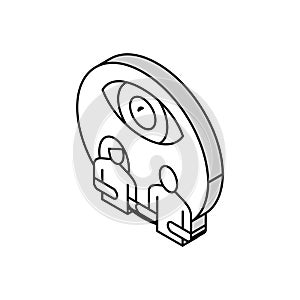 conjugal supervision isometric icon vector illustration