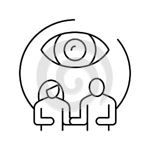 conjugal supervision line icon vector illustration photo