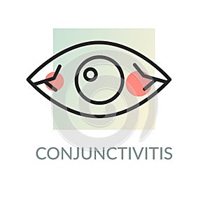 Conjunctivitis Infection in Eye - Pink Eye - Icon photo