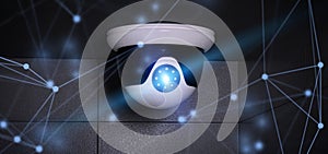 Conncetion over a security cctv camera system - 3d rendering
