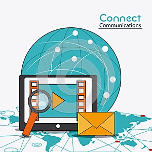 Connect communications social network icon