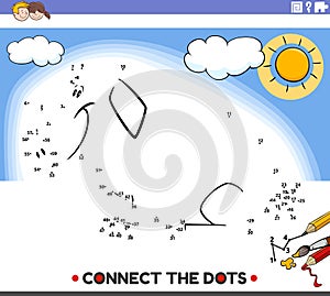 connect the dots activity with cartoon pig farm animal character