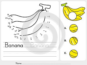 Connect dots of banana and find missing photo