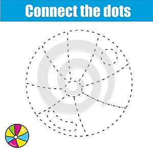 Connect the dots. Children educational game. Printable worksheet activity. Handwriting practice. Coloring page
