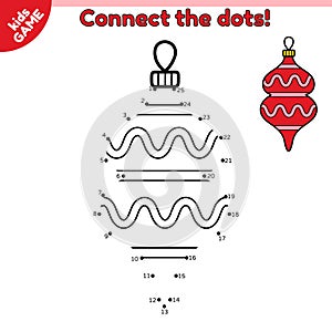 Connect the dots and draw Christmas decoration