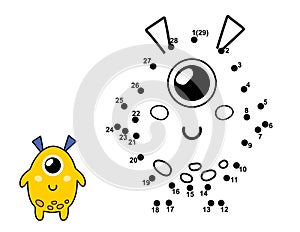 Connect the dots and draw a cute alien character. Join the numbers activity page