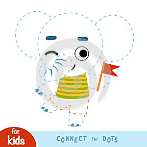 Connect the dots, education game for kids, Elephant