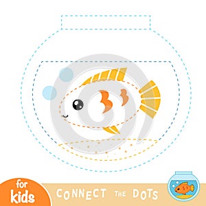 Connect the dots, game for children, Fish tank