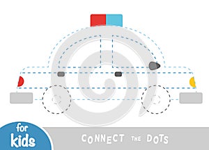 Connect the dots, game for children, Police car