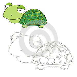Connect the dots game turtle vector illustration