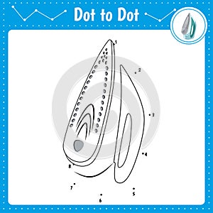Connect the dots. Iron. Dot to dot educational game. Coloring book for preschool kids activity worksheet. Vector Illustration