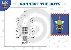 Connect the dots kids game vector illustration