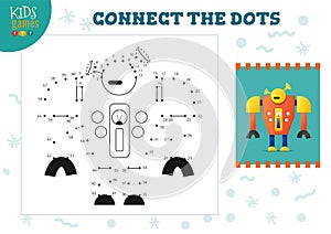 Connect the dots kids game vector illustration