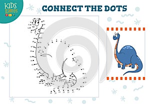 Connect the dots kids game vector illustration. Preschool children education