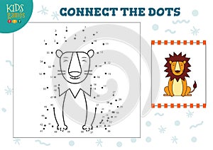 Connect the dots kids game vector illustration