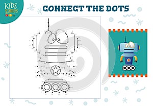 Connect the dots kids game vector illustration. Preschool children educational activity