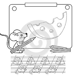 Connect the dots picture and coloring page. Tracing worksheet. Puzzle for kids.
