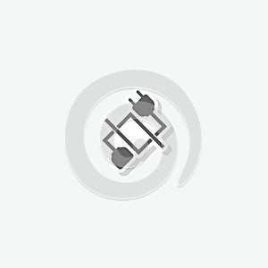 Connect electric plug together icon sticker isolated on gray background