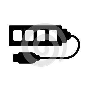 Connect glyph flat vector icon