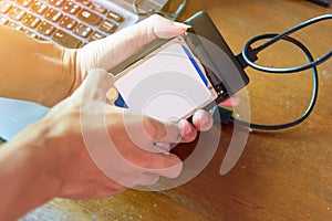 Connect harddisk of notebook with External Box