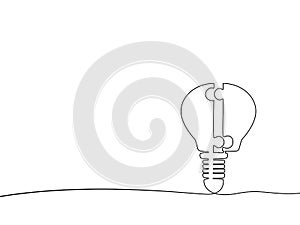 Connect the idea of the light bulb puzzle. business concept vector