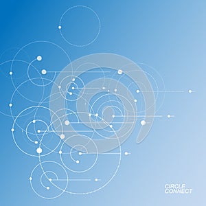 Connect lines background. Network circles dots. Abstract connection element. Vector graphic design Communication pattern