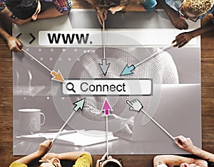 Connect Link Network Online Website Technology UI Concept