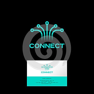 Connect logo, Web, UI icon. Wireless technology, Internet emblem.