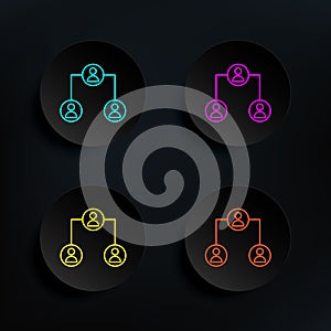 Connect network dark badge color set icon. Simple thin line, outline vector of web icons for ui and ux, website or mobile