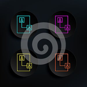 Connect network dark badge color set icon. Simple thin line, outline vector of web icons for ui and ux, website or mobile
