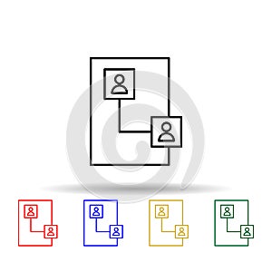 Connect network multi color icon. Simple thin line, outline vector of online and web icons for ui and ux, website or mobile