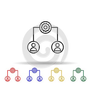 Connect network multi color icon. Simple thin line, outline vector of online and web icons for ui and ux, website or mobile