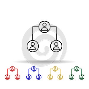 Connect network multi color icon. Simple thin line, outline vector of online and web icons for ui and ux, website or mobile