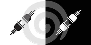 Connect plug icon Thin line flat illustration