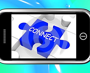 Connect On Smartphone Showing Connected People