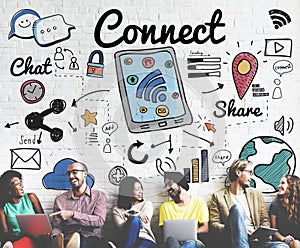 Connect Social Media Social Networking Concept