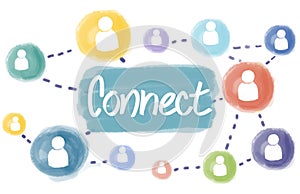 Connect Social Networking Interconnection Communication Concept photo