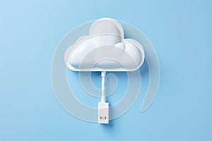 Connect technology computing networking blue server digital internet data icon cloud communication concept