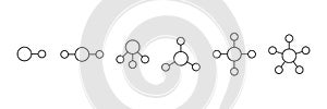 Connect technology and network set, circle line icon. Digital structure, social technology community. Different grid