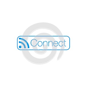 Connect WI-FI Wireles button with signal indicator rounded shape. Can be used for web, ui, apps, Stock Vector illustration